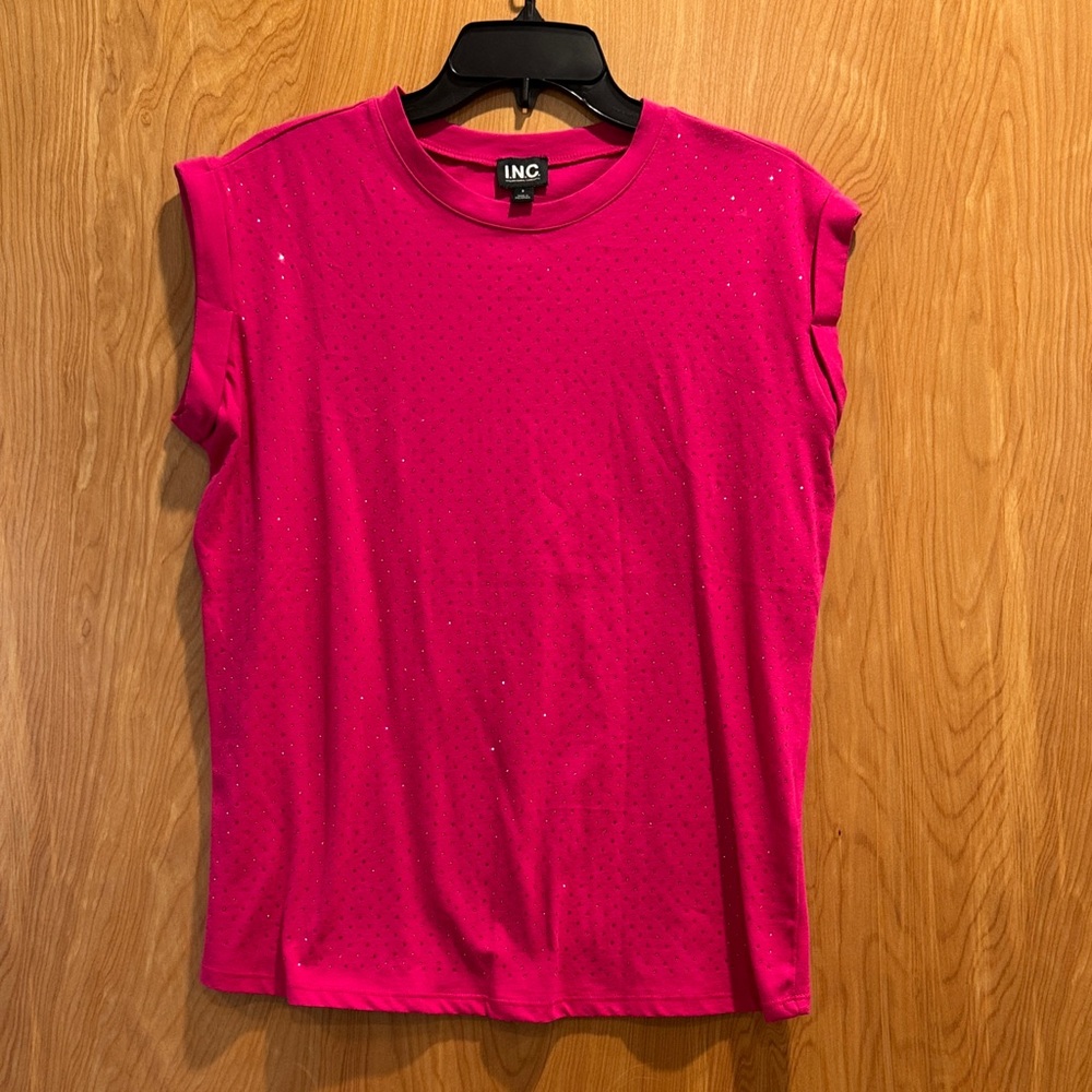 INC International Concepts Women's Fuchsia Muscle Tee